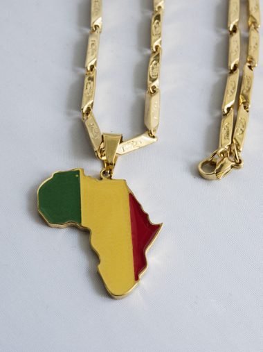 Africa hanger met ketting goudkleurig