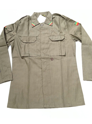 Legergroene jack met rasta details maat M
